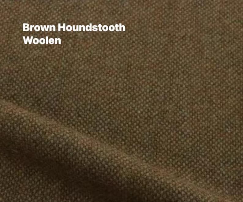 Custom Vintage Men's High-Waisted Pleated Trousers: Heavyweight Herringbone & Plaid Wool Tweed Houndstooth Brown