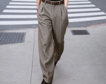 Vintage Striped Wool Mix Morning Suit Trousers, 1980s/ 90s Retro