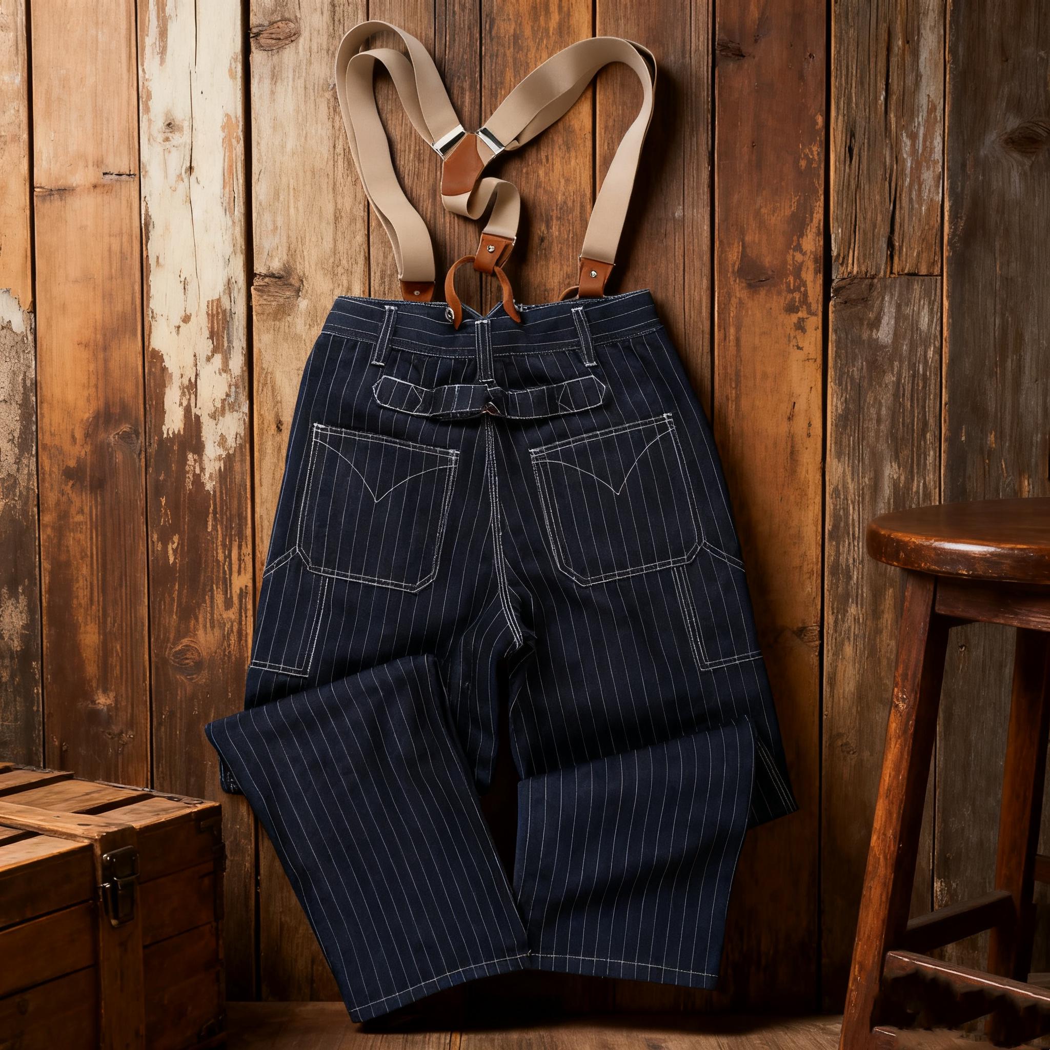 Vintage 1920s Railroad Pants | Relaxed Leg Denim/ Wool Workwear 