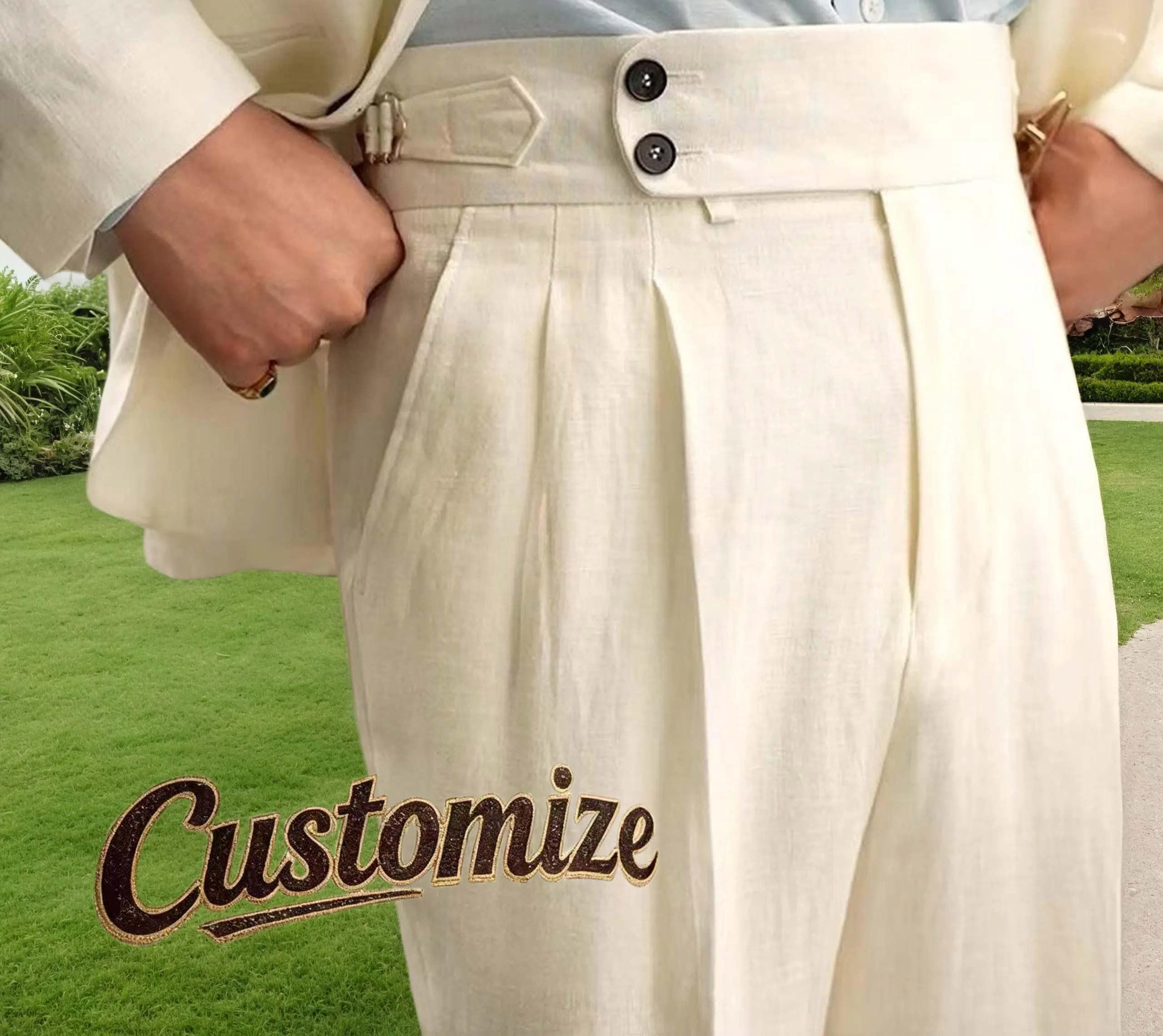 Vintage Linen Trousers Men - Etsy