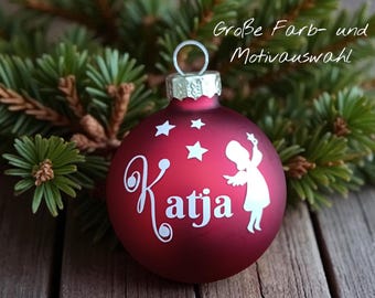 Weihnachtsbaumkugel mit Name personalisiert, Weihnachtskugel, Weihnachtsdeko personalisiert, Christbaumkugel Glas, Weihnachtsgeschenk