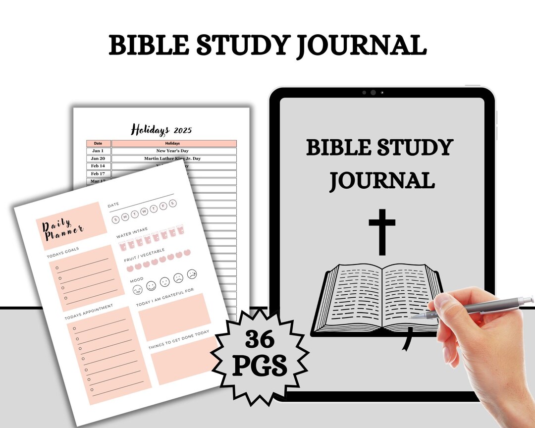 Editable and Printable Bible Study Journal | Faith and Prayer Planner ...