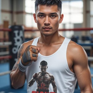 Muay Thai Workout Tank Top  Born to Fight Thai Boxing Gym Shirt