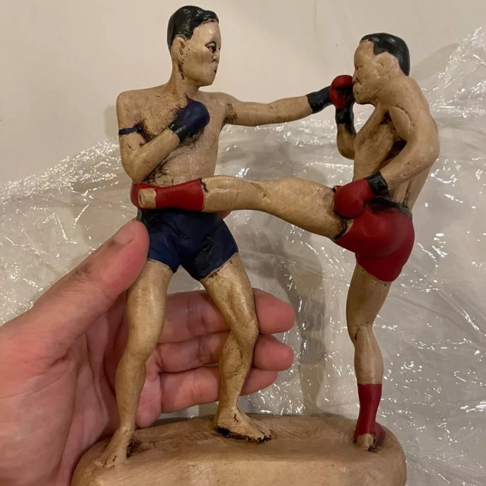 ムエタイ　キックボクシング　フィギュア　象　樹脂製 手作りのムエタイ樹脂製フィギュア | 武道をテーマにしたホーム