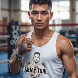 Muay Thai Workout Tank Top Born to Fight Thai Boxing Gym Shirt