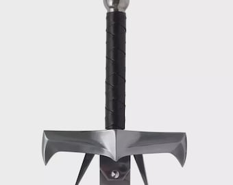 Handmade Kurgan Sword: Carbon Steel Highlander Sword with Leather Scabbard