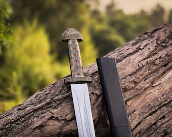 Handmade Viking Sword Replica – Norse Ragnar Lothbrok Style with Scabbard