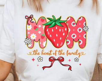 Strawberry Mom png, Boho Strawberry Coquette png, Coquette Strawberry Mama png, Mother’s Day png, Best Gift for Mom png, Strawberry Shirt.