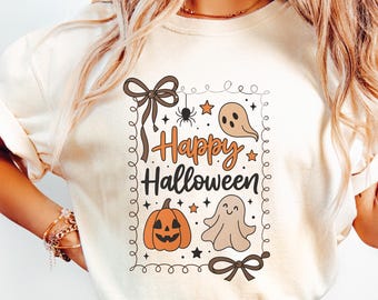 Happy Halloween PNG, Spooky Pumpkin Ghost Design (Digital Download)