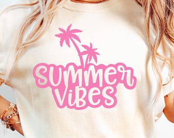 Summer Vibes svg, Palm Trees svg, Vacation Shirt svg, Beach svg, Summer Vibes png.