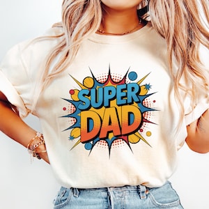 Super papa png, super-héros papa png, fête des pères png, sublimation design fête des pères, bande dessinée png, super-héros png, chemise fête des pères.