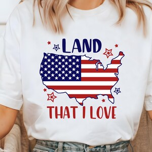 Land, das ich liebe svg, 4. Juli svg, USA Karte, amerikanische Flagge svg, Unabhängigkeitstag, vierter Juli png, Vaterländisches svg, 4. Juli Hemd.