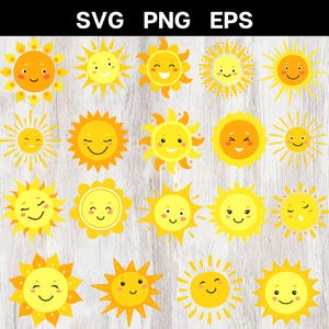 Sun svg, Sun svg Bundle, Summer svg, Sunshine svg, Cute Sun Face svg, Sun Clipart, Cricut, Cute svg png, eps, Sunshine, Sun svg.