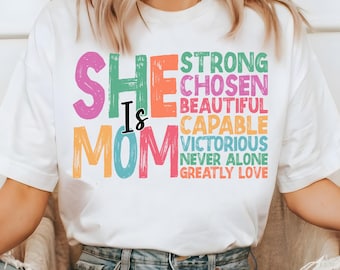 Ella es mamá svg, Ella es fuerte svg, Mamá bendecida svg, Vida de mamá svg, Día de la Madre svg, Inspirador svg, Camiseta de mamá svg, Citas de mamá svg.