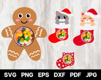 Cúpula de caramelo navideña (SVG), soporte para chocolate (SVG), adornos de caramelo, cúpula de caramelo (SVG), soporte para caramelos DIY, archivo de corte navideño