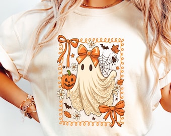 Lace Ghost Coquette png, Ghost Halloween png, Spooky season png, Girly Ghost Lacey Ghost png, Halloween Shirt png, Spooky Sublimation.
