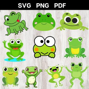 Green Frog svg Bundle, Frog svg, Frog Clipart, Cute Frog svg, Swimming Frog, Frog png.