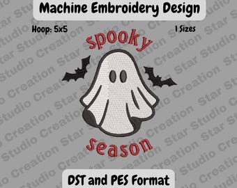 Spookachtig seizoen Ghost-borduurwerkontwerp, Halloween-spookborduurwerk, Halloween-borduurbestand, Spookachtig seizoen, 2 maten, Instant Download