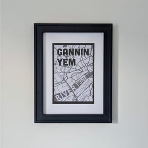 Gannin yem - Newcastle map | Home decoration, living room, kitchen, wall art, map, city print, Geordie, Newcastle print, Newcastle United