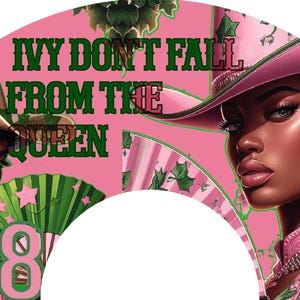 AKA Sorority PNG: Pink & Green Boots on The Ground Design