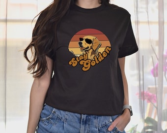 Retro Golden Retriever T-Shirt, Vintage Dog Lover Gift