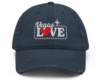 Vegas LOVE Baseball Kappe, Distressed Cap