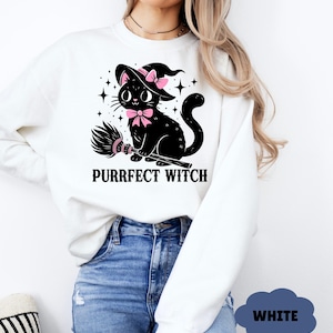 Halloween Sweatshirt, Halloween Cat T-shirt, Cat Lover Shirt, Spooky Season Shirt, Halloween Shirt, Fall Sweatshirt, Vintage Halloween