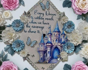 Blue Princess Grad Cap Topper class of 2026