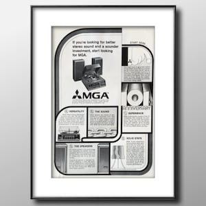 1971 MGA Stereo System Print Ad, Original Magazine Advertisement