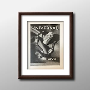 1944 Universal Geneva Watch Ad: Mid-Century Fashion Print
