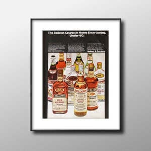 1969 Bellows & Company Alcohol Print Ad, Original Magazine Advertisement