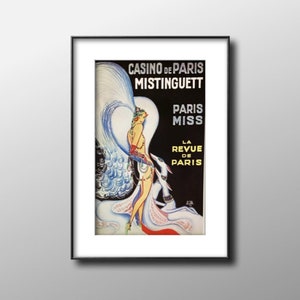 1977 Paris Showgirl Poster Print, Casino De Paris Poster, Art Deco Print, Josephine Baker, 2 Sided Poster