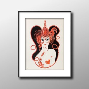 1978 Erte Print, &quot;Emerald&quot; and &quot;Ruby&quot; from the &quot;Precious Stones&quot; Series, 2 Sided Illustration, Original Book Page, Art Deco Wall Art