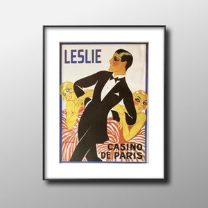 1977 Casino de Paris Poster Print, French Art Deco Print, 2 Sided Poster