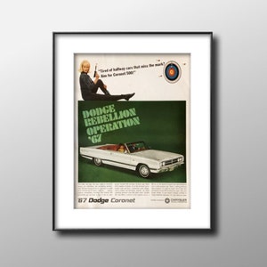 1967 Dodge Coronet Print Ad, Original Magazine Advertisement