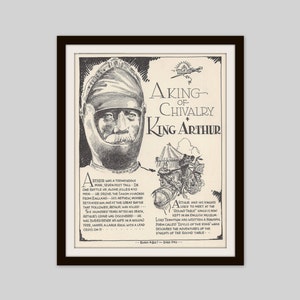 King Arthur Vintage Art Print: Medieval Knights Illustration