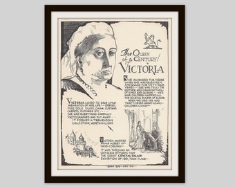 Queen Victoria, Vintage Art Print, History Teacher Gift, Classroom Art, British History, History Gift, Anglophile Gift, British Royal Family