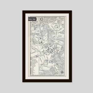 Helsinki Finland Map, City Map, Street Map, 1950s, Europe, Scandindavian, Black and White, Retro Map Decor, City Street Grid, Historic Map