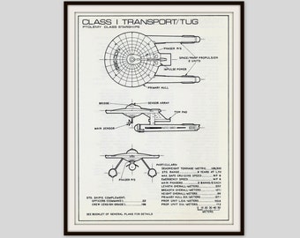 Vintage Star Trek Starship Print: Sci-Fi Illustration, Trekkie Decor