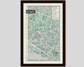 1950s Manila Philippines Map: Vintage City Street Grid