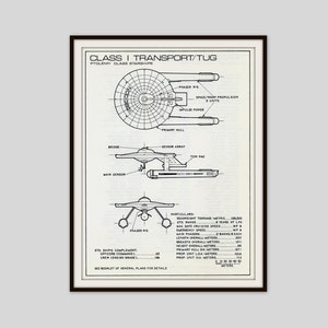 Vintage Star Trek Print Starship Illustration Sci Fi Wall Art Trekkie Gift Science Fiction TV Movie Boys Bedroom Decor Star Fleet Geek Nerd
