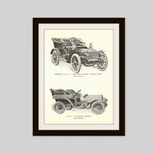 1905 Antique Car Print, Original Antique Print, Black and White Print, Peerless Motor Car Co, Cleveland Ohio, Classic Cars, Luxury Cars