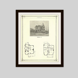 Architecture Print, Colonial Architecture, Original 1905 Print, Antique Print, Early 1900s Architecture, Office Decor, Art to Frame