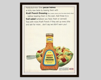 1967 Kraft French Dressing Ad: Retro Kitchen Wall Art