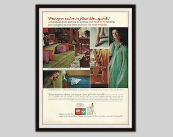 1967 Rit Dye Ad Print: Retro Laundry Room Decor