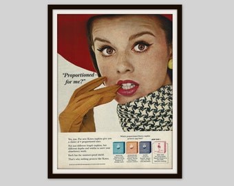 1963 Kotex Ad Print: Retro Personal Hygiene, Bathroom Kitsch
