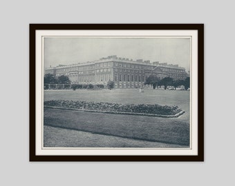 Hampton Court Palace Print: 1892 Antique Photogravure