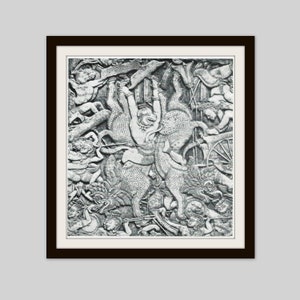 Angkor Wat Print: 1912 Cambodian Temple, Monkey King Art