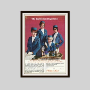 1967 Holiday Magic Cosmetics Ad, Retro Beauty Ad, 1960s Advertisement, Makeup Lovers Gift, Bedroom Wall Art, Original Magazine Ad