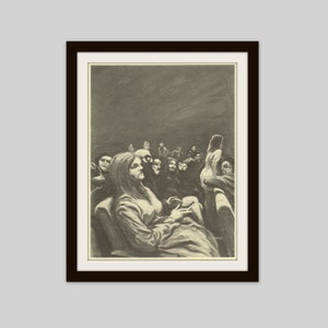 James Kearns, Movie Audience, c. 1971, American Artist, B. 1924, Modern Art, Realism, American Art, Fine Art Print, Gallery Art Print